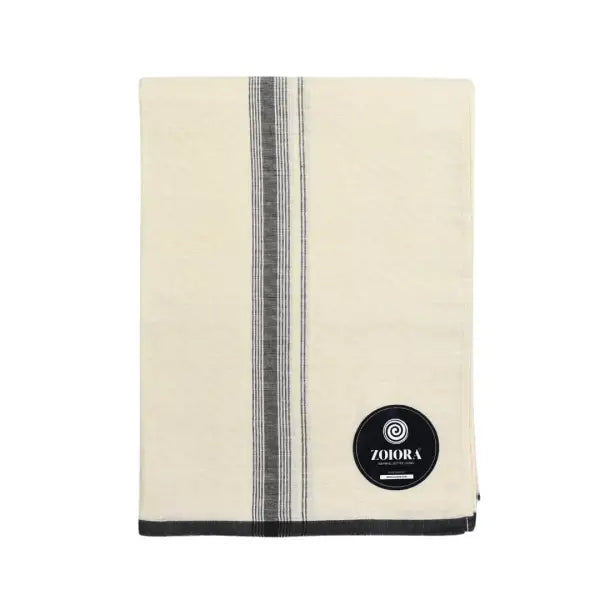 Zoiora 100% Pure Cotton Cream Lungi for Men