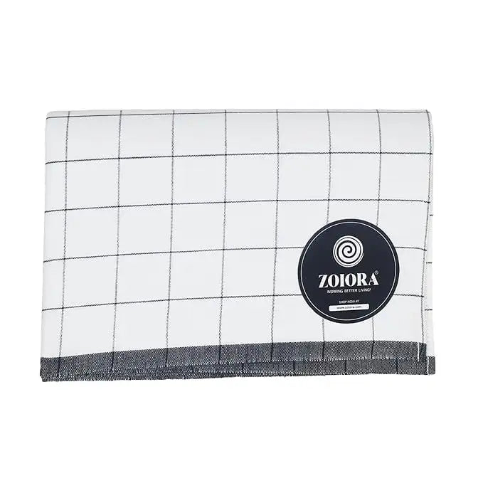 Zoiora Premium 100% Cotton Black Check Lungi for Men