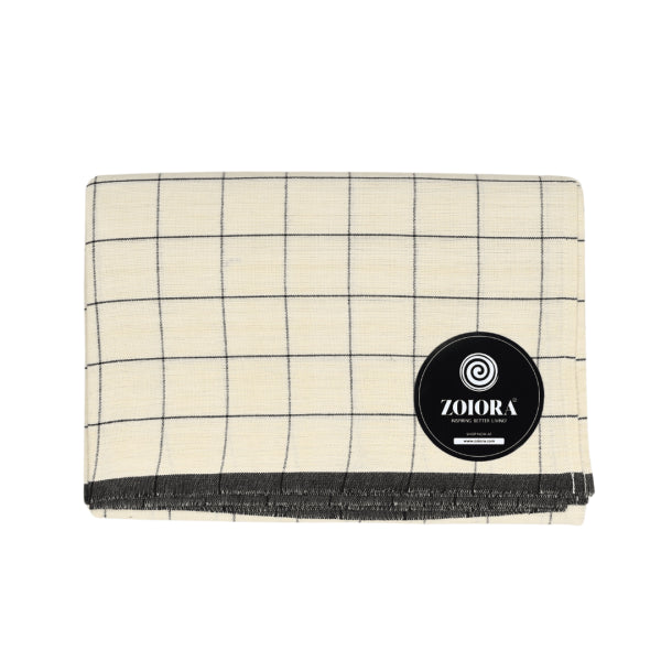 Zoiora Premium 100% Pure Cotton Cream Check Lungi for Men
