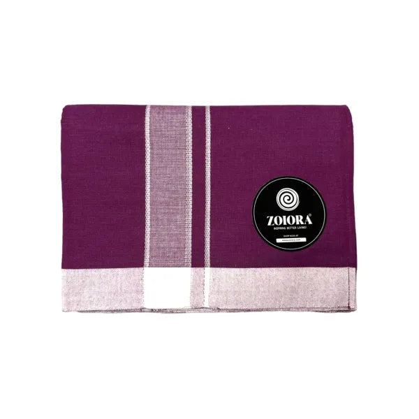 Zoiora Premium 100% Cotton Magenta Lungi for Men