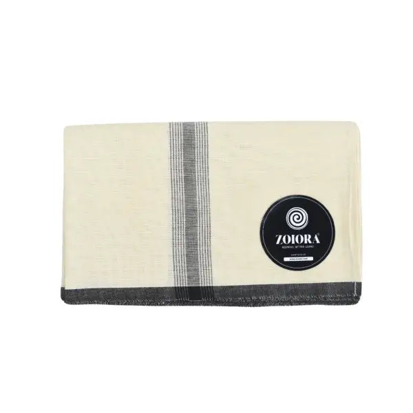 Zoiora 100% Pure Cotton Cream Lungi for Men