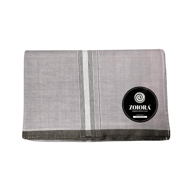 Zoiora Premium 100% Cotton Grey Lungi For Men