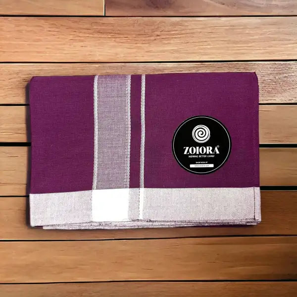 Zoiora Premium 100% Cotton Magenta Lungi for Men