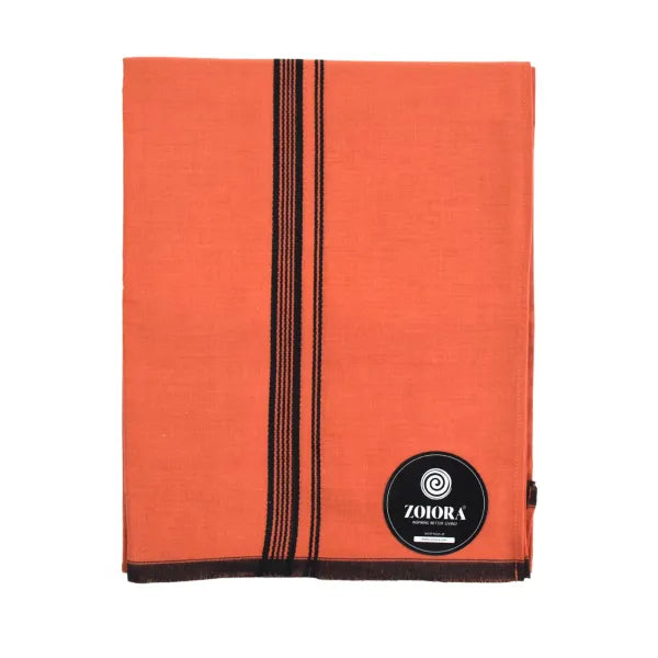 Zoiora Premium Cotton Kavi Lungi for Men