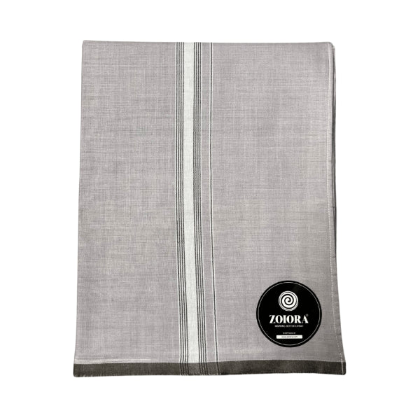 Zoiora Premium 100% Cotton Grey Lungi For Men