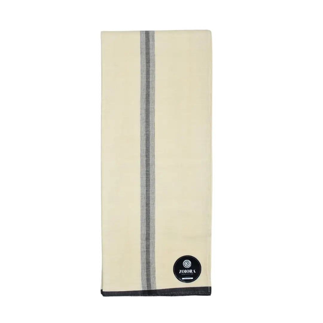 Zoiora 100% Pure Cotton Cream Lungi for Men
