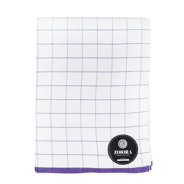 Zoiora Premium 100% Cotton Orchid Check Lungi for Men
