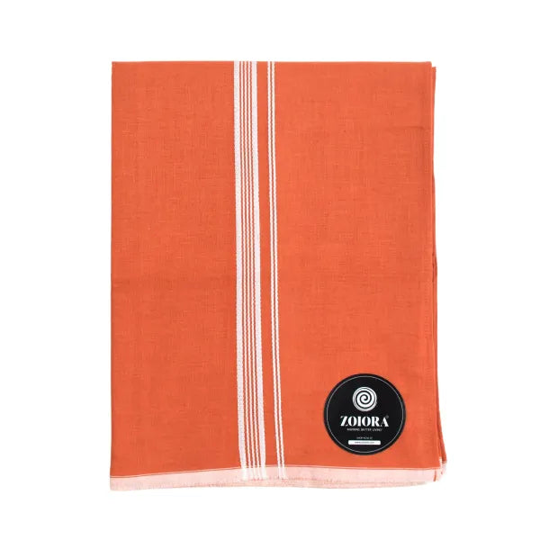 Zoiora Premium 100% Cotton Kavi Lungi For Men