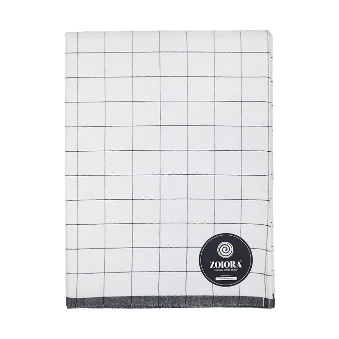 Zoiora Premium 100% Cotton Black Check Lungi for Men