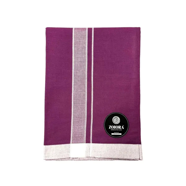 Zoiora Premium 100% Cotton Magenta Lungi for Men