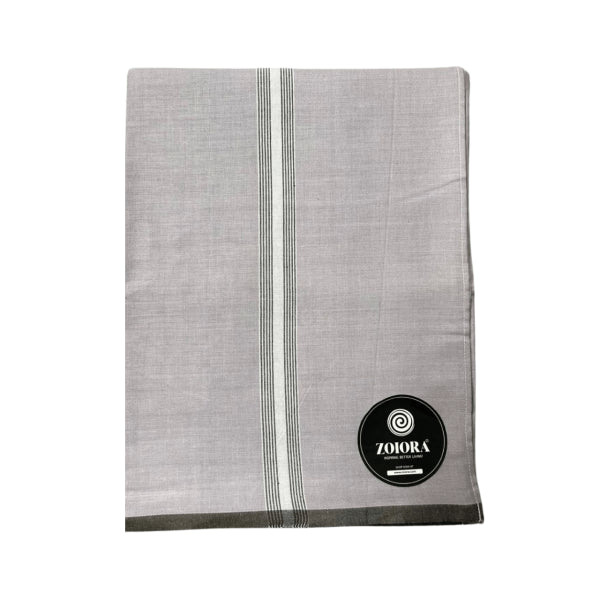 Zoiora Premium 100% Cotton Grey Lungi For Men