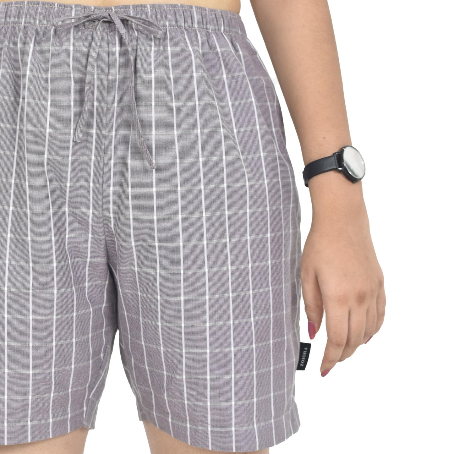 Zoiora Premium Pure Cotton Grey Shorts for Women