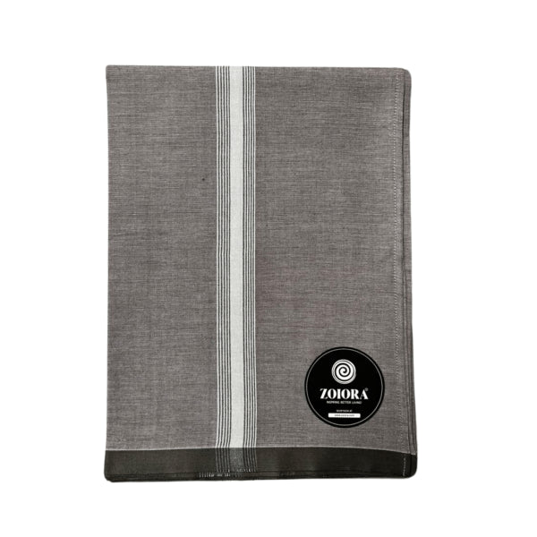 Zoiora Premium Pure Cotton Grey Lungi For Men