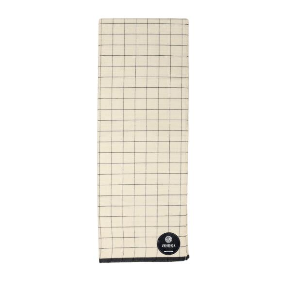 Zoiora Premium 100% Pure Cotton Cream Check Lungi for Men