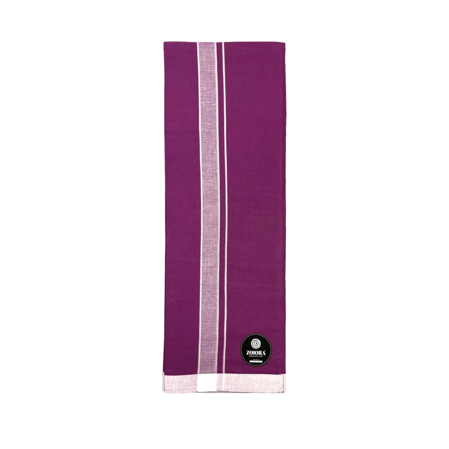 Zoiora Premium 100% Cotton Magenta Lungi for Men