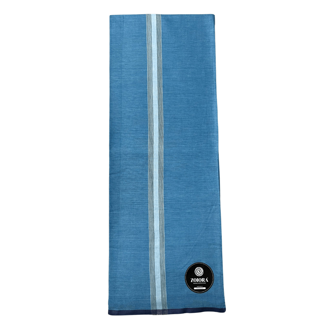 Zoiora Premium Blue 100% Cotton Lungi For Men
