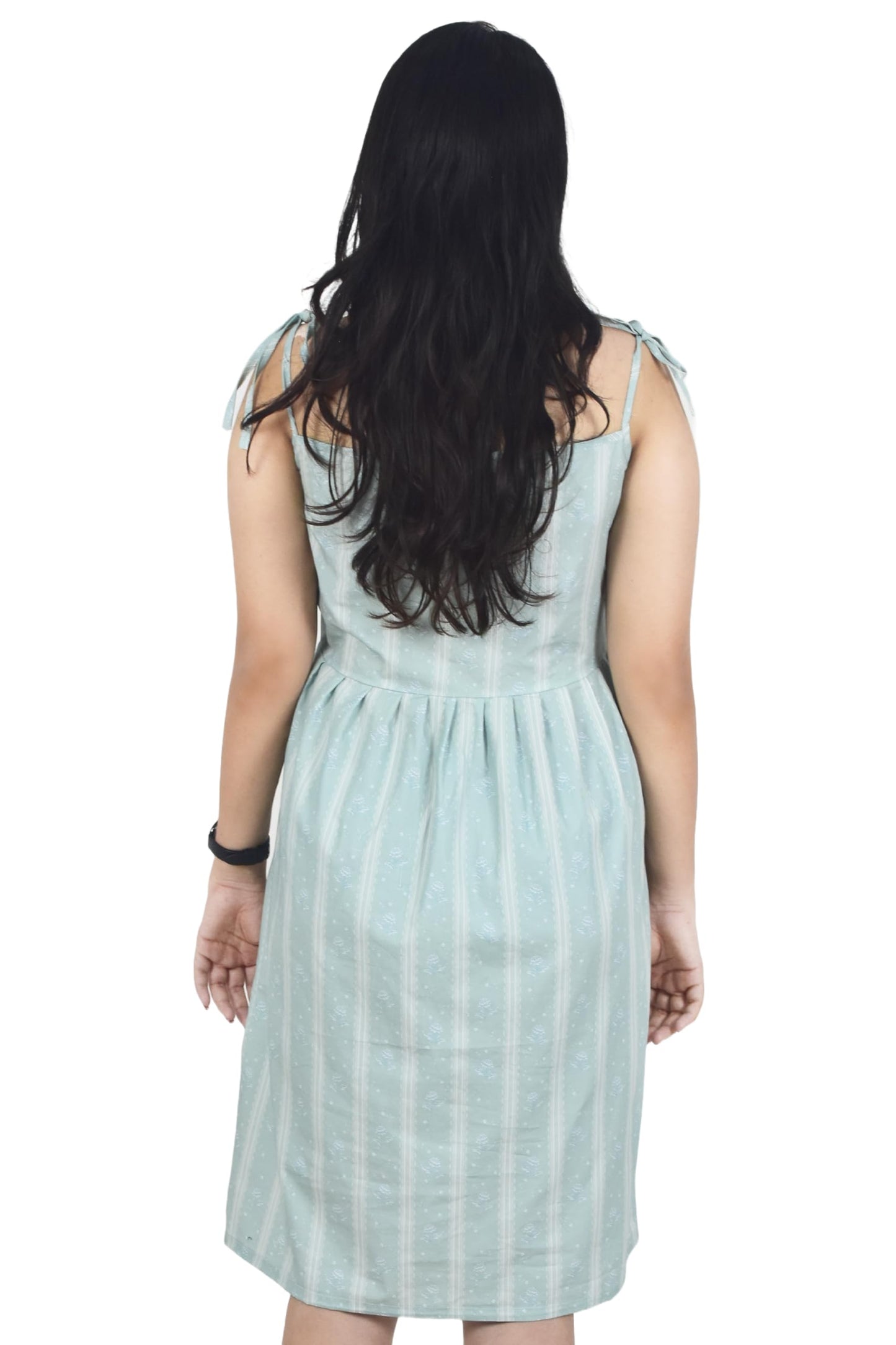 Zoiora Premium Cotton Satin Knee-Length Dress for Women