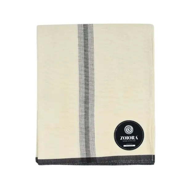 Zoiora 100% Pure Cotton Cream Lungi for Men