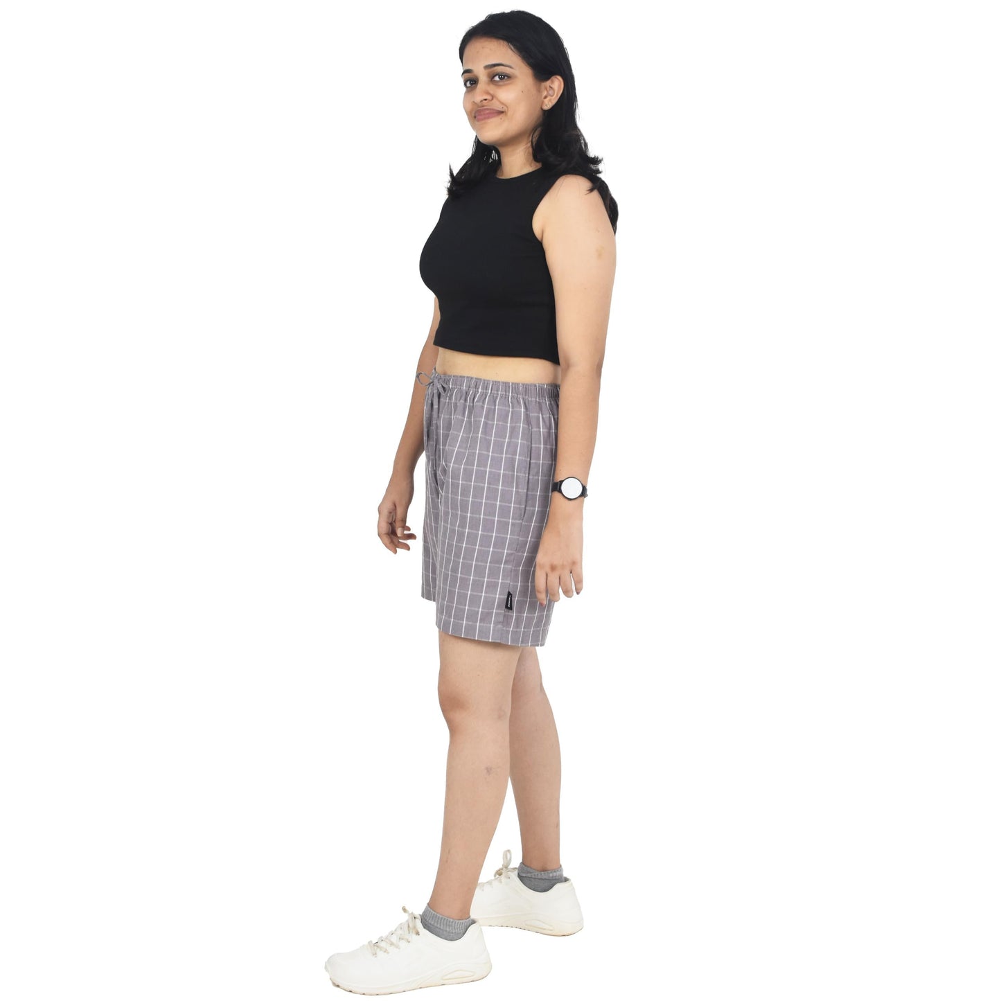 Zoiora Premium Pure Cotton Grey Shorts for Women