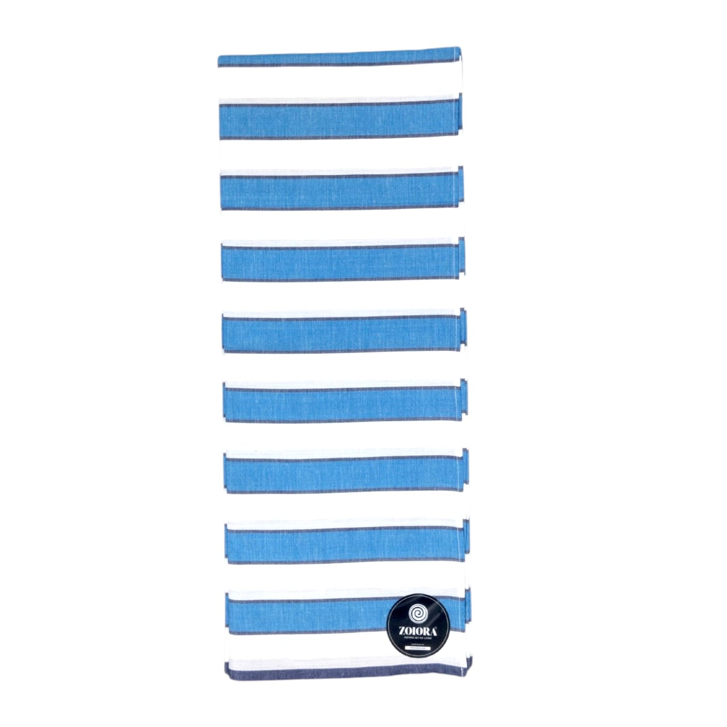 Zoiora Pure Cotton Blue and White Striped Lungi for Men
