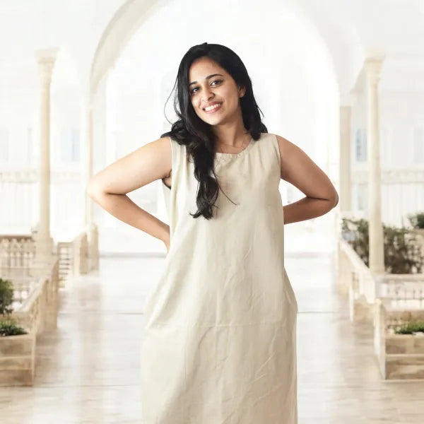 Pure Cotton A Line Dress For Women