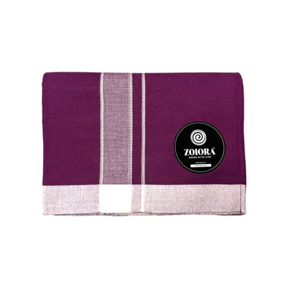 Zoiora Premium 100% Cotton Magenta Lungi for Men