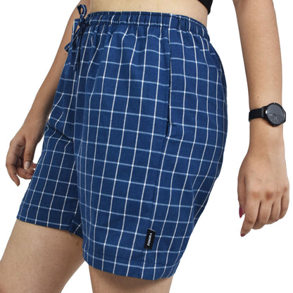 Zoiora Premium Pure Cotton Blue Shorts for Women
