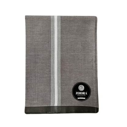 Zoiora Premium Pure Cotton Grey Lungi For Men