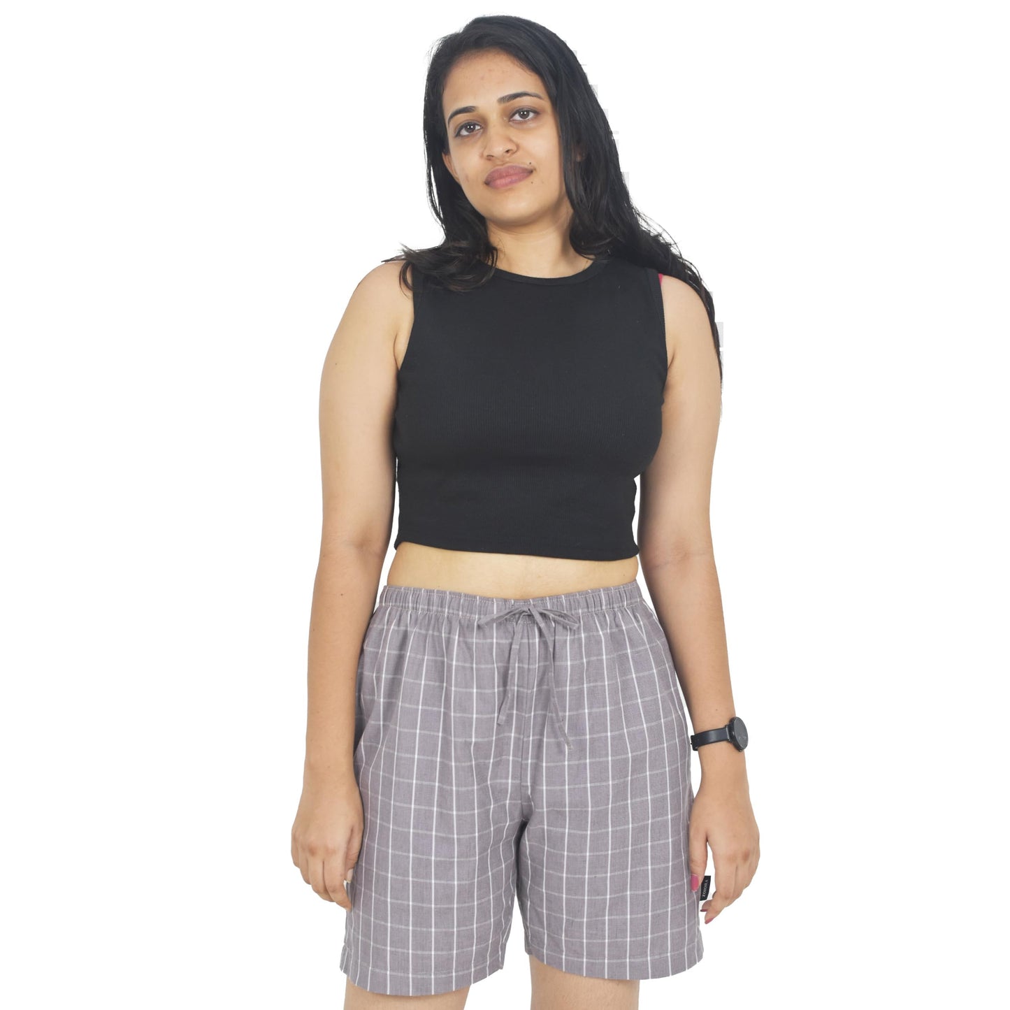 Zoiora Premium Pure Cotton Grey Shorts for Women