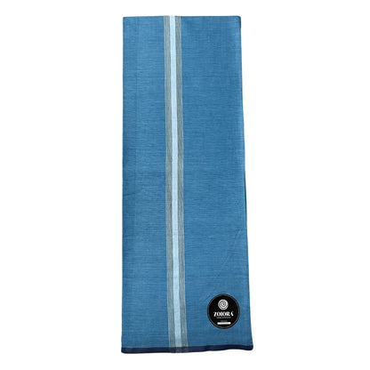 Zoiora Premium Blue 100% Cotton Lungi For Men
