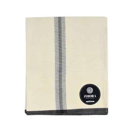 Zoiora 100% Pure Cotton Cream Lungi for Men