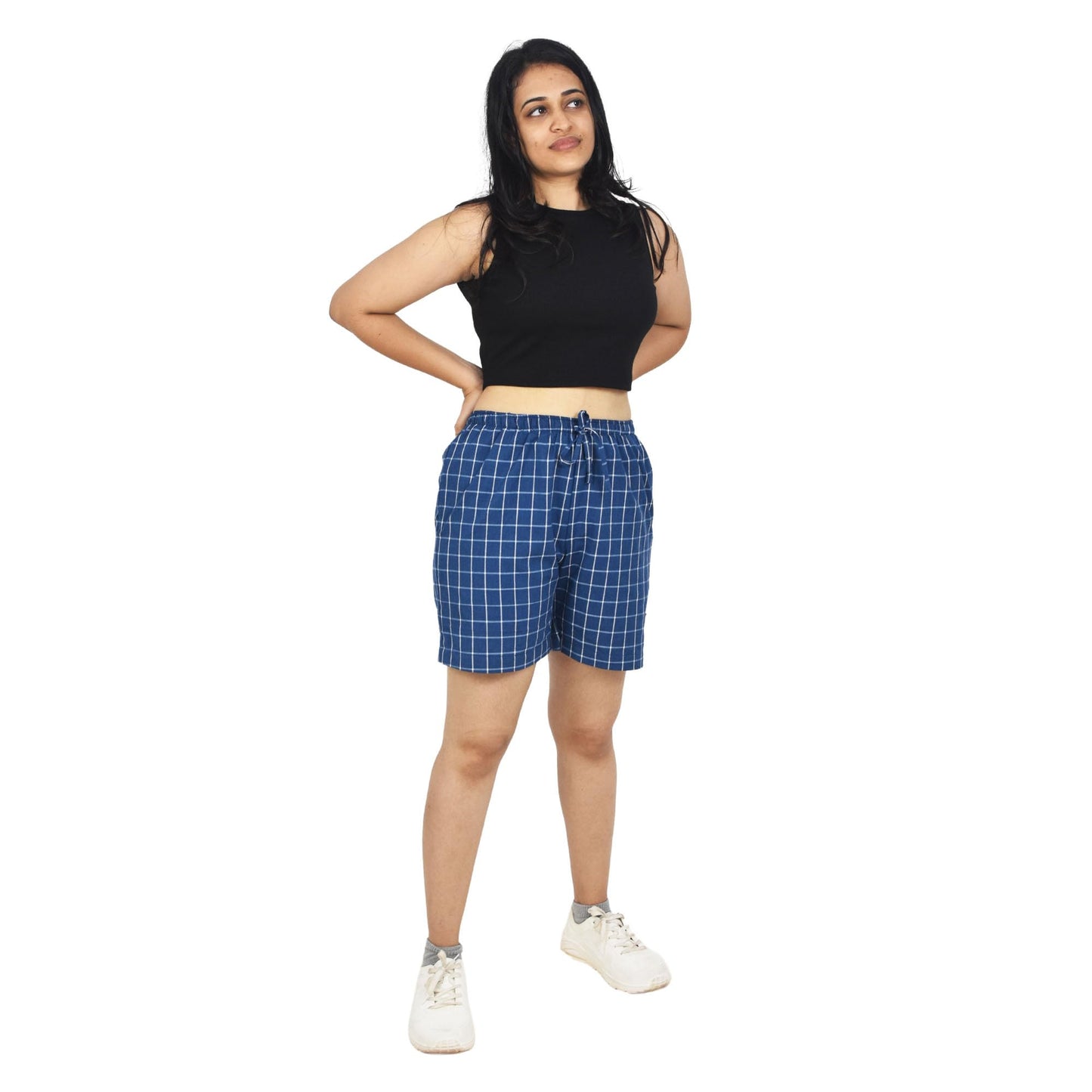 Zoiora Premium Pure Cotton Blue Shorts for Women
